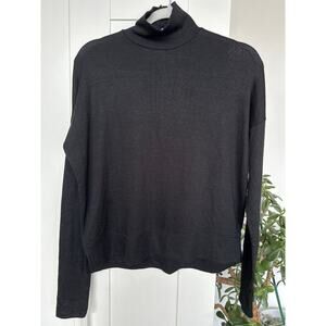 rag & bone NWOT Black Mock Neck Sweater with Back Buttons, Size XS